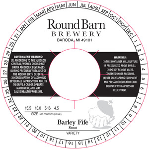 Round Barn Brewery Barley Fife Stout August 2015