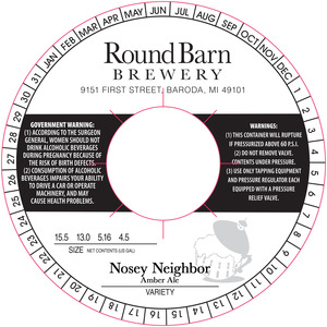 Round Barn Brewery Nosey Neighbor Amber Ale