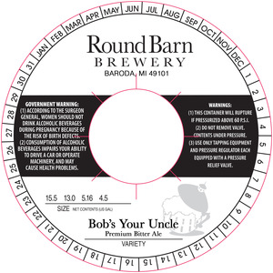 Round Barn Brewery Bob's Your Uncle Premium Bitter Ale August 2015