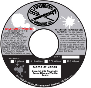 Pipeworks Brewing Company Game Of Jones July 2015