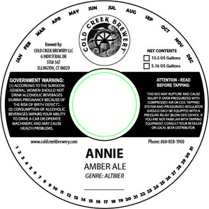 Cold Creek Brewery LLC Annie August 2015