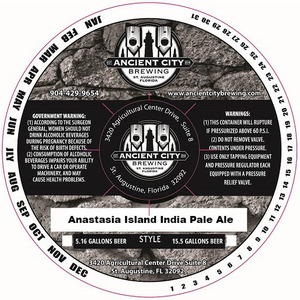 Ancient City Brewing Co. Anastasia Island India Pale Ale August 2015
