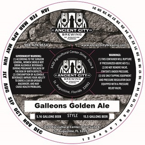 Galleons Golden Ale Ancient City Brewing Co.