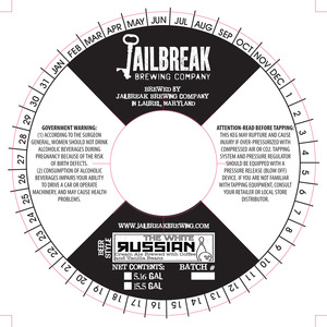 Jailbreak Brewing Company The White Russian July 2015