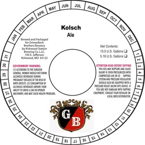 Kirkwood Station Brewing Co Griesedeick Brothers Brewery Kolsch Ale August 2015