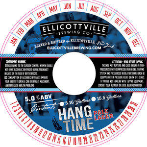 Ellicottville Brewing Company Hang Time Pale Lager August 2015