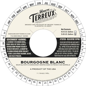 Bruery Terreux Bourgnone Blanc August 2015