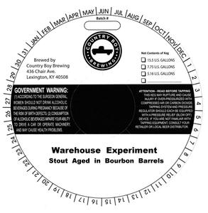 Country Boy Brewing Warehouse Experiment August 2015