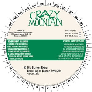 Crazy Mountain Brewing Company Old Burton Extra