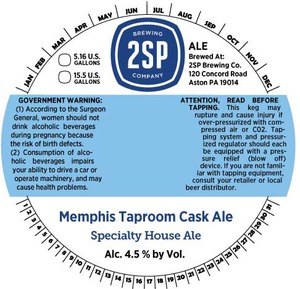 2sp Brewing Company Memphis Taproom Cask Ale August 2015