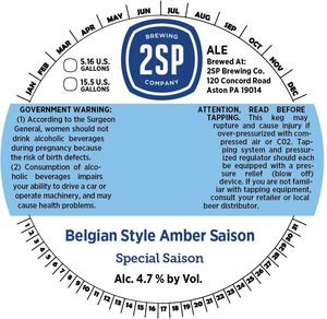 2sp Brewing Company Belgian Style Amber Saison August 2015