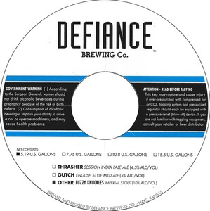 Defiance Brewing Co. Fuzzy Knuckles August 2015