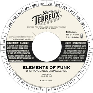 Bruery Terreux Elements Of Funk (brux) August 2015