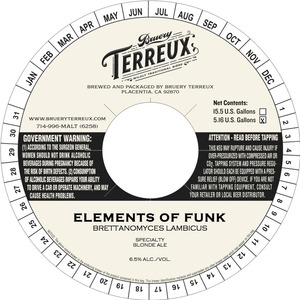Bruery Terreux Elements Of Funk (lamb) August 2015