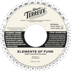 Bruery Terreux Elements Of Funk (drei) August 2015