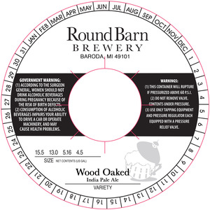 Round Barn Brewery Wood Oaked India Pale Ale September 2015