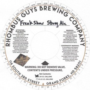 Freak Show Strong Ale August 2015