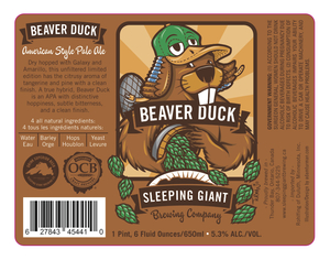Sleeping Giant Brewing Company Beaverduck Pale Ale August 2015