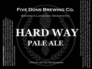 Five Dons Brewing Co. Hard Way Pale Ale September 2015