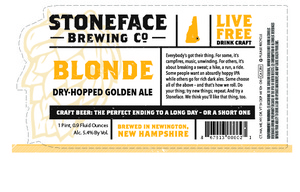 Stoneface Blonde Ale September 2015