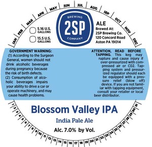 2sp Brewing Company Blossom Valley IPA September 2015