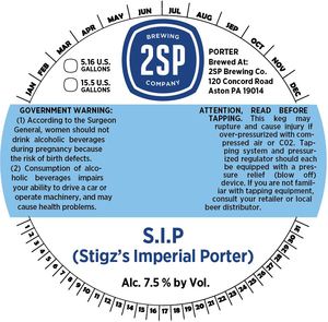 2sp Brewing Company S.i.p. (stigz's Imperial Porter) September 2015