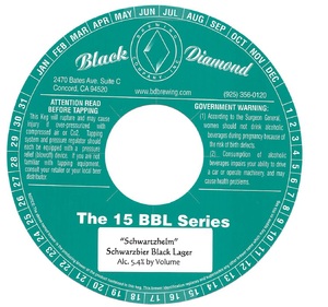 Black Diamond Brewing Company "schwartzhelm" Schwarzbier Lager September 2015