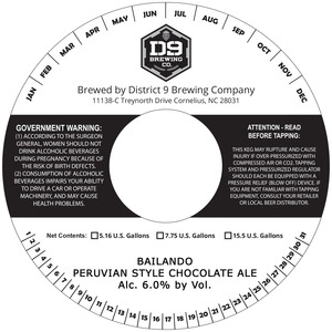 District 9 Brewing Company Bailando September 2015