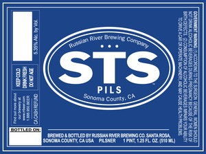 Russian River Brewing Company Sts Pils September 2015