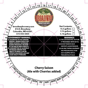 Broadway Brewery Cherry Saison