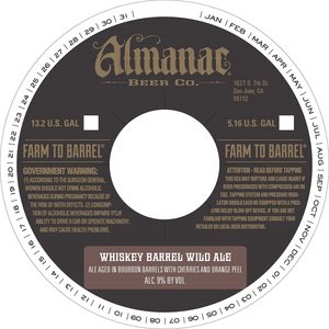Almanac Beer Co. Whiskey Barrel Wild Ale September 2015