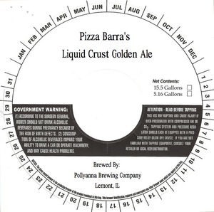 Pizza Barra's Liquid Crust Golden Ale September 2015