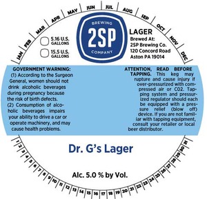 2sp Brewing Company Doctor G's Lager September 2015