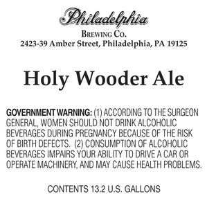 Philadelphia Brewing Co Holy Wooder Ale October 2015