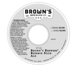 Brown's Brewers' Reserve Sour Ale October 2015