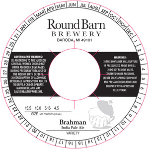 Round Barn Brewery Braham India Pale Ale October 2015