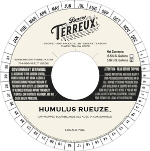 Bruery Terreux Humulus Rueuze October 2015
