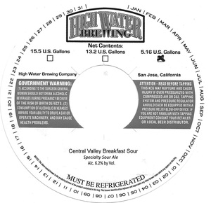 High Water Brewing Central Valley Breakfast Sour October 2015