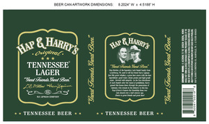 Hap & Harry's Tennessee Lager October 2015