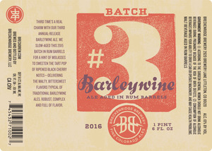 Breckenridge Brewery Barleywine Batch #3 November 2015