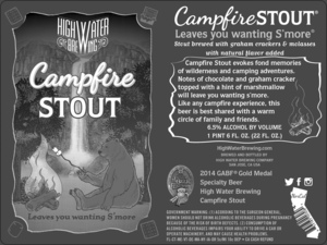 High Water Brewing Campfire Stout October 2015