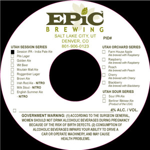 Epic Brewing Utah Session Series Session IPA November 2015