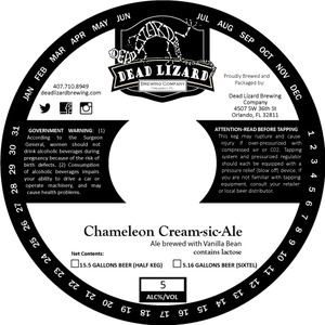 Dead Lizard Brewing Company Chameleon Cream-sic-ale November 2015