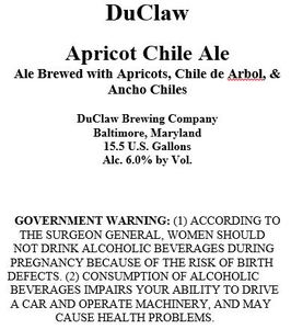 Duclaw Brewing Apricot Chile