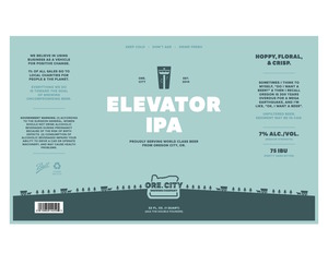 Oregon City Brewing Company Elevator IPA November 2015