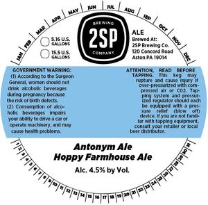 2sp Brewing Company Antonym Ale November 2015