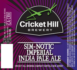 Cricket Hill Brewery Sim-notic Imperial IPA December 2015