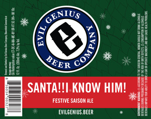 Evil Genius Beer Company Santa I Know Him November 2015