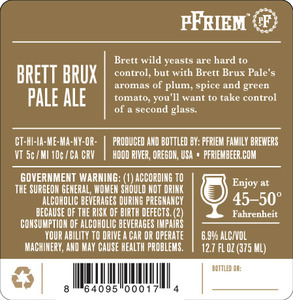 Pfriem Family Brewers Brett Brux Pale Ale December 2015