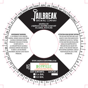 Jailbreak Brewing Company Imperial Scoville November 2015